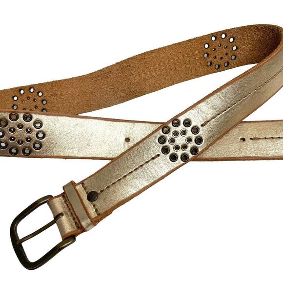 AE American Eagle leather studded belt sz‎ M western boho - Picture 2 of 8